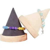 Wood Cone Shaped Necklace/Bracelet Display Stands