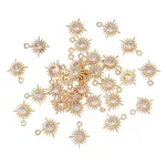 30Pcs Brass Micro Pave Cubic Zirconia Charms