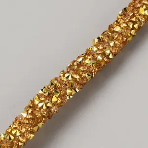 Glass Rhinestone Rubber Cord