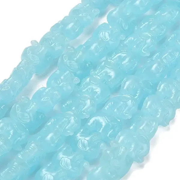 Synthetic Coral Dyed Carved Bead