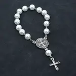 Cross & Saint Benedict Alloy Charm Bracelet