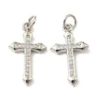 Brass Micro Pave Cubic Zirconia Pendants