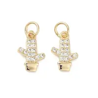 Brass Micro Pave Cubic Zirconia Pendants