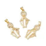 Brass Micro Pave Clear Cubic Zirconia Pendants