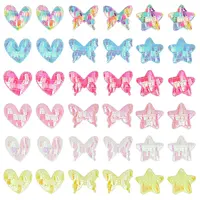 72Pcs 18 Style Fabric & Sequin Ornament  Accessories