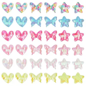 72Pcs 18 Style Fabric & Sequin Ornament  Accessories