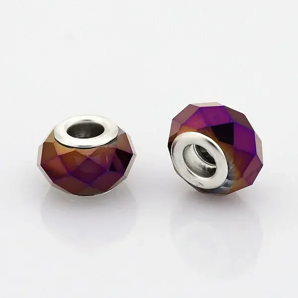 Faceted Glass European Beads