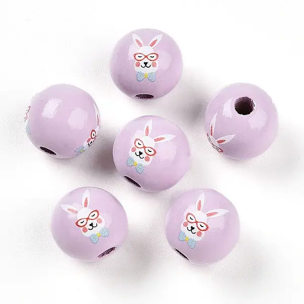 Easter Theme Printed Wood Beads