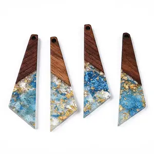 Transparent Resin & Walnut Wood Pendants