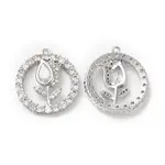 Brass Pave Cubic Zirconia with Glass Pendants