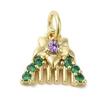 Brass Micro Pave Colorful Cubic Zirconia Pendants