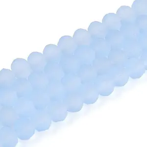 Baking Paint Frosted Glass Beads Strands