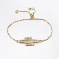 Adjustable Brass Micro Pave Cubic Zirconia Bolo Bracelets