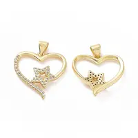 Brass Micro Pave Clear Cubic Zirconia Pendants
