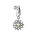 Brass Pave Clear Cubic Zirconia Clip on Belly Rings