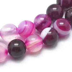 Natural Striped Agate/Banded Agate Beads Strands