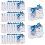 Marble Print Paper Candy Box with Cornflower Blue Polyester Ribbon