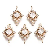 Brass Micro Pave Cubic Zirconia Links Connectors