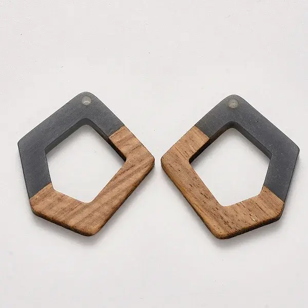 Transparent Resin & Walnut Wood Pendants