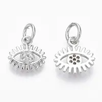 Brass Micro Pave Cubic Zirconia Charms