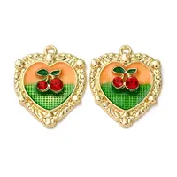Light Gold Tone Alloy Enamel Pendants