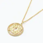 Brass Micro Pave Clear Cubic Zirconia Pendant Necklaces