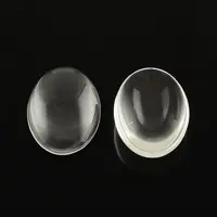 Transparent Oval Glass Cabochons