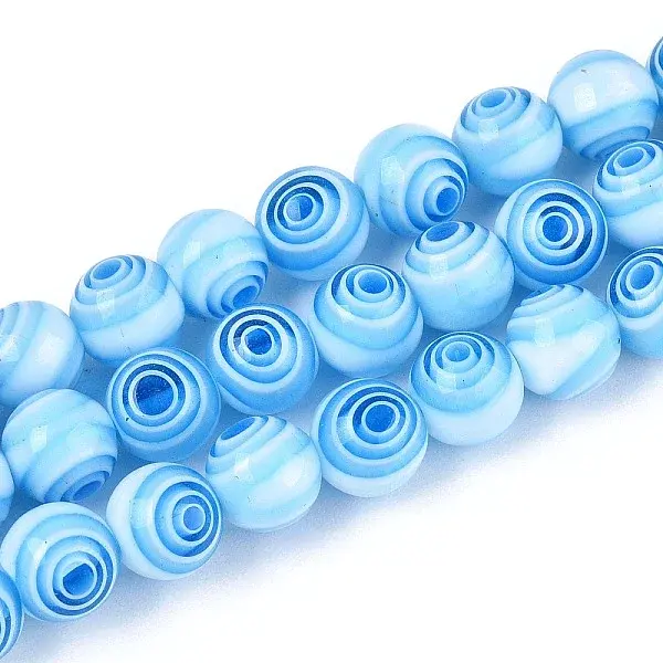 Handmade Millefiori Glass Round Beads Strands