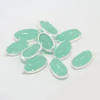 Silver Color Plated Brass Glass Pendants