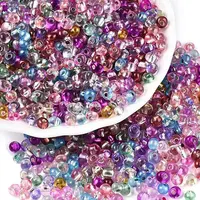 6/0 Baking Paint Transparent Fringe Glass Seed Beads
