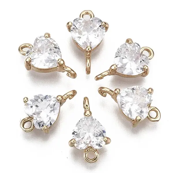 Brass Micro Pave Cubic Zirconia Links Connectors