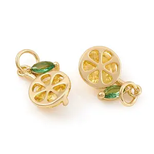 Brass Micro Pave Cubic Zirconia Charms
