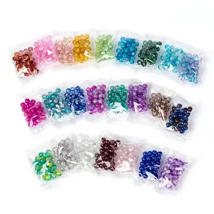 24 Colors Spray Painted Crackle Glass Beads