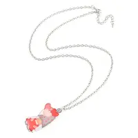 Valentine's Day Acrylic Pendant Necklace with Zinc Alloy Chains