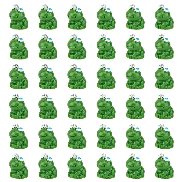 60Pcs Opaque Resin Pendants