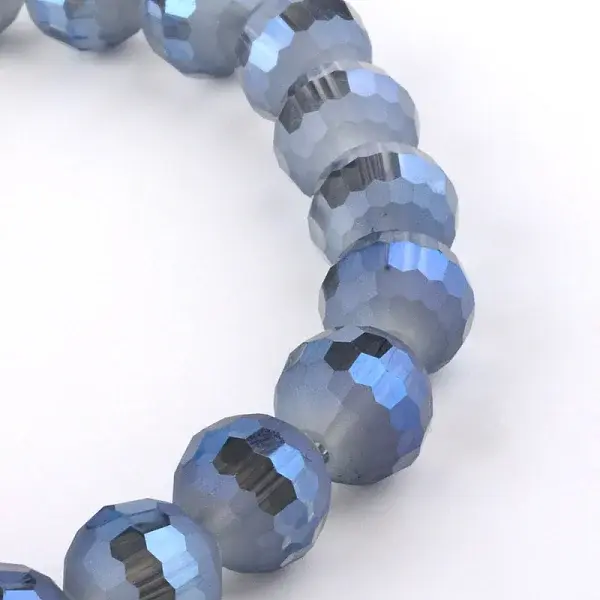 Faceted(96 Facets) Round Electroplate Glass Bead Strands