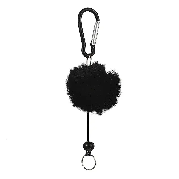 Aluminum Alloy Pom Pom Ball Beadable Keychain Bar