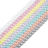 7 Strands 7 Colors Handmade Opaque Acrylic Curb Chains