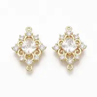 Brass Clear Cubic Zirconia Links connectors
