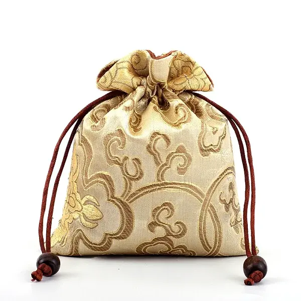 Chinese Style Silk Embroidery Flower Storage Bags