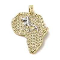 Brass Micro Pave Clear Cubic Zirconia Pendants