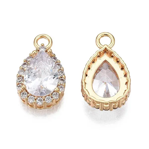 Brass Micro Pave Cubic Zirconia Pendants