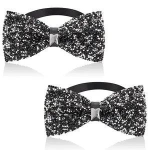 Adjustable Resin Rhinestone Polyester Bow Ties for Men