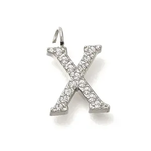 304 Stainless Steel Micro Pave Cubic Zirconia Pendants