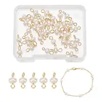 40Pcs Natural Cultured Freshwater Pearl Connector Charms