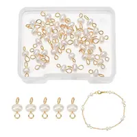 40Pcs Natural Cultured Freshwater Pearl Connector Charms