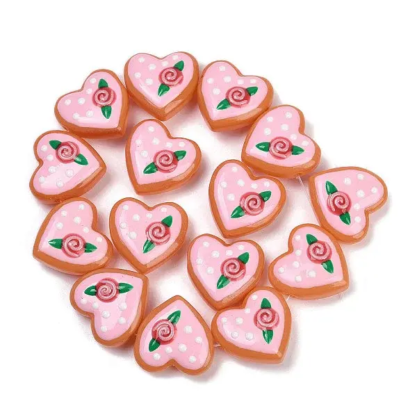 Handmade Heart Lampwork Beads Strands