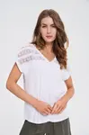 Marisse White Short-Sleeved Blouse