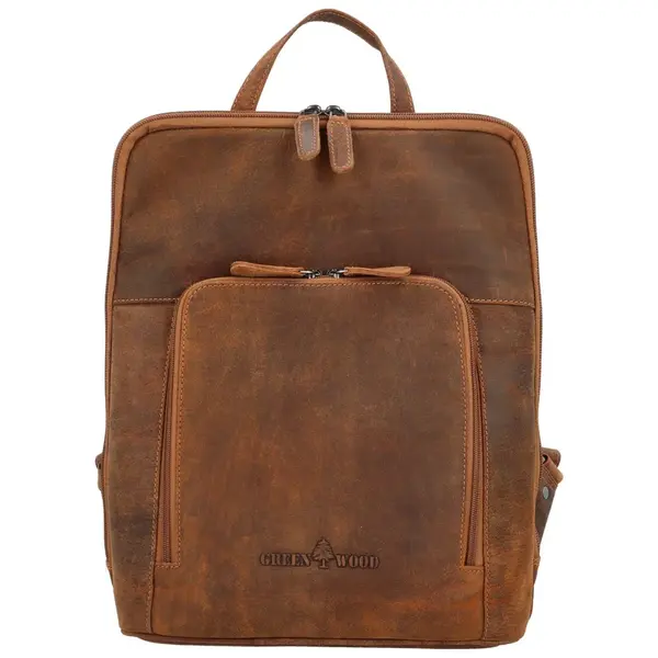 Kožený batoh camel - Greenwood Agnar