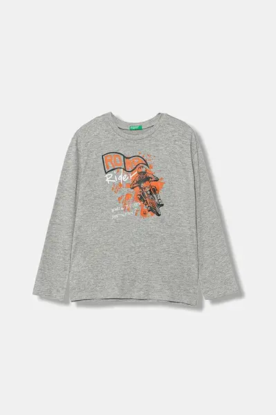 Dětské bavlněné tričko s dlouhým rukávem United Colors of Benetton